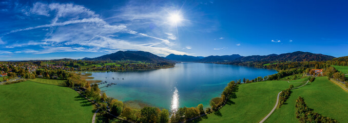 View over the bavarian Tegernsee, a very popular lake.