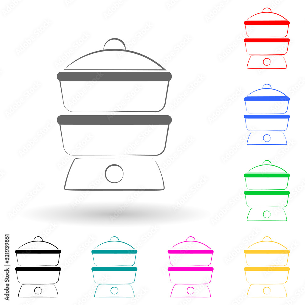 Poster logo steamer multi color style icon. simple glyph, flat vector of electro icons for ui and ux, websi