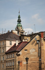 Tower of townhouse Klodzko. Poland