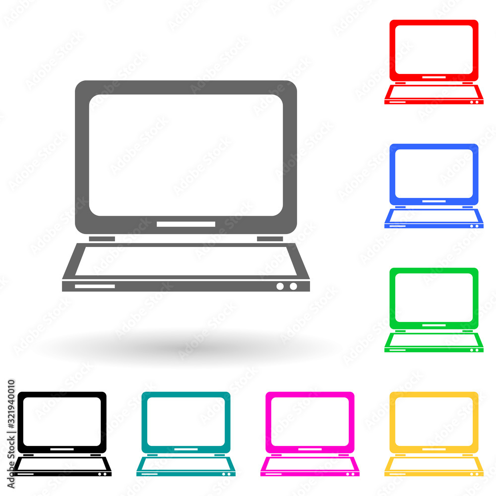 Poster a laptop multi color style icon. simple glyph, flat vector of electro icons for ui and ux, website o