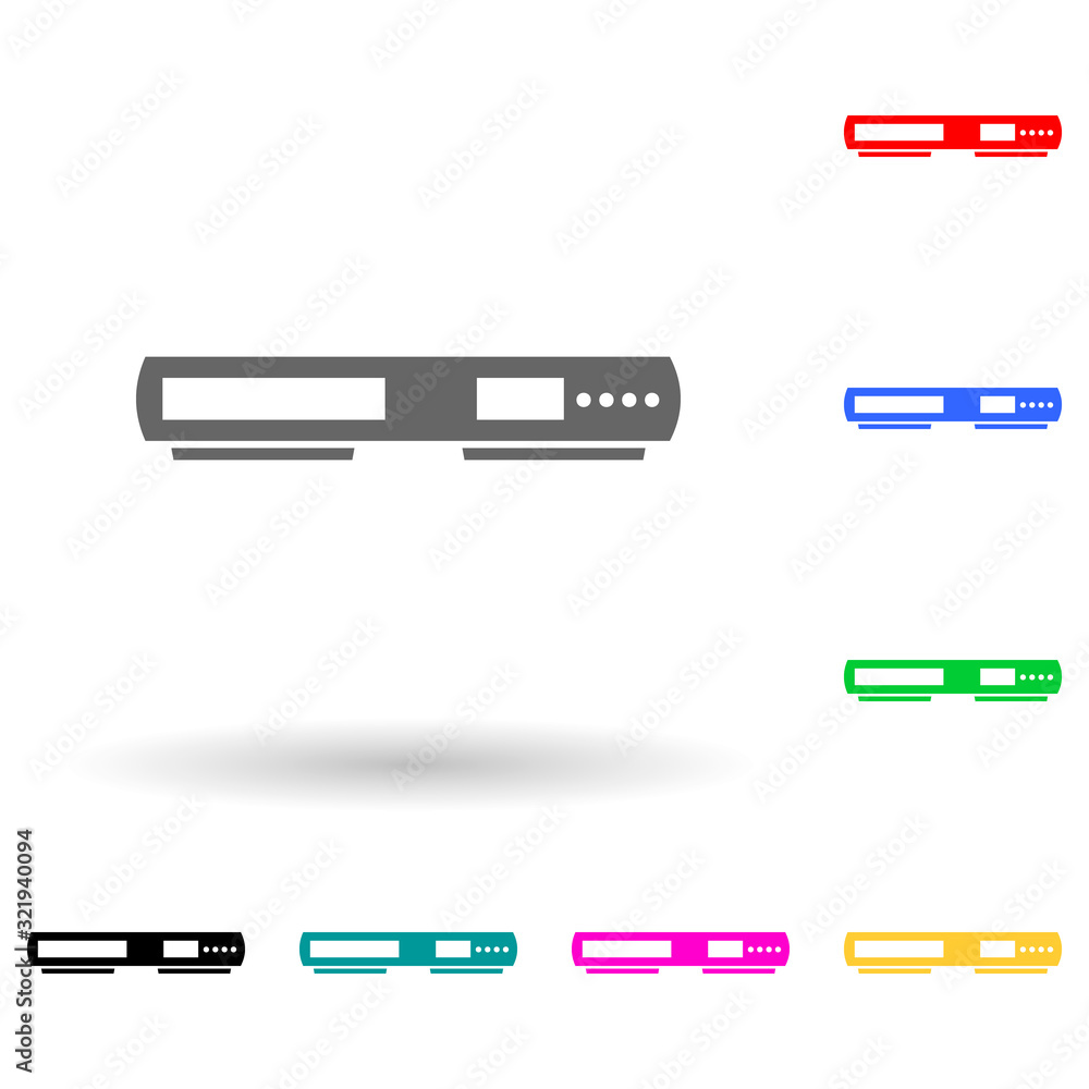 Poster dvd player multi color style icon. simple glyph, flat vector of electro icons for ui and ux, website
