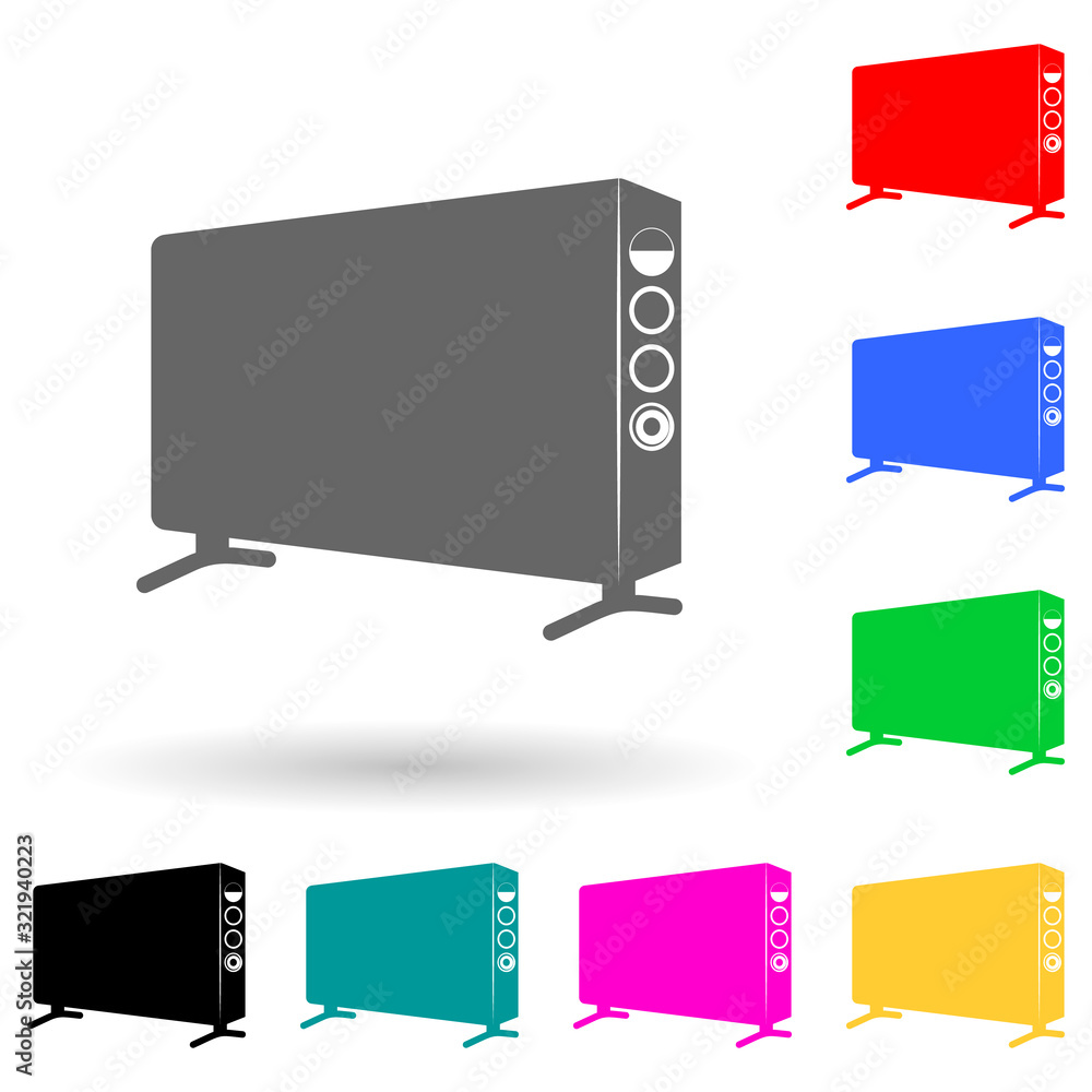 Poster electric radiator multi color style icon. simple glyph, flat vector of electro icons for ui and ux, 