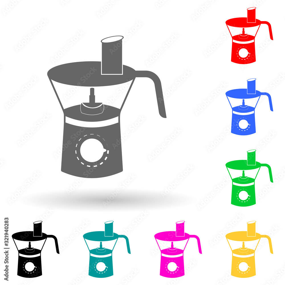 Poster kitchen blender multi color style icon. simple glyph, flat vector of electro icons for ui and ux, we