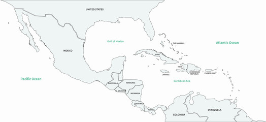 graphic vector of caribbean countries  map. central america map. 