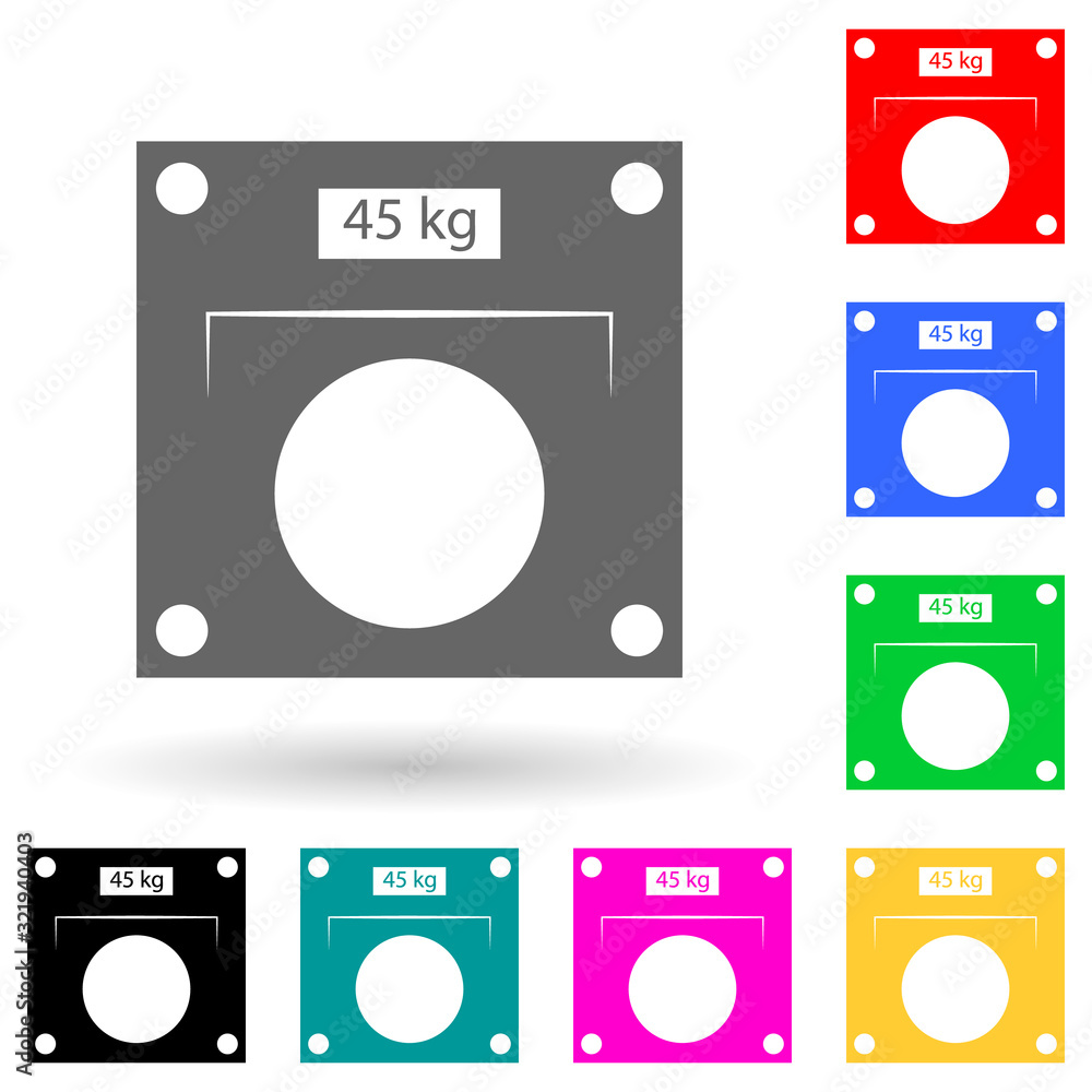 Poster bath scales multi color style icon. simple glyph, flat vector of electro icons for ui and ux, websit