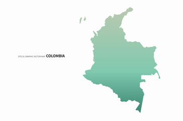 graphic vector map of colombia. colombia map of south america country.