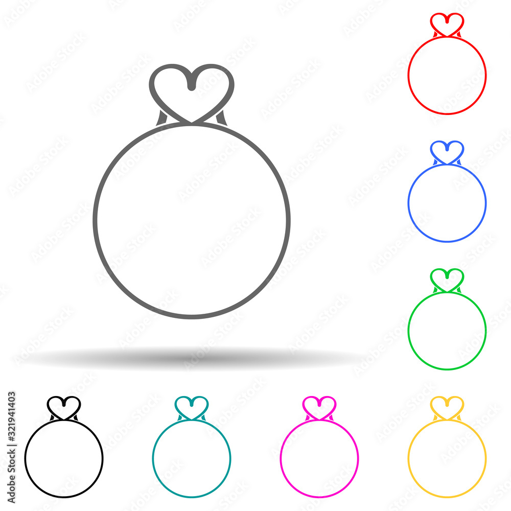 Aufkleber love circle multi color style icon. simple thin line, outline vector of valentine icons for ui and u