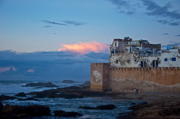 Ancient walls outside Essaouira , Morocco