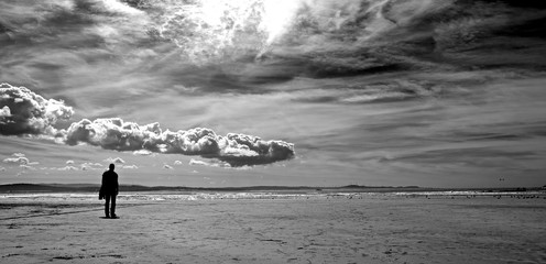 Walking on beautiful sand in Essaouira 