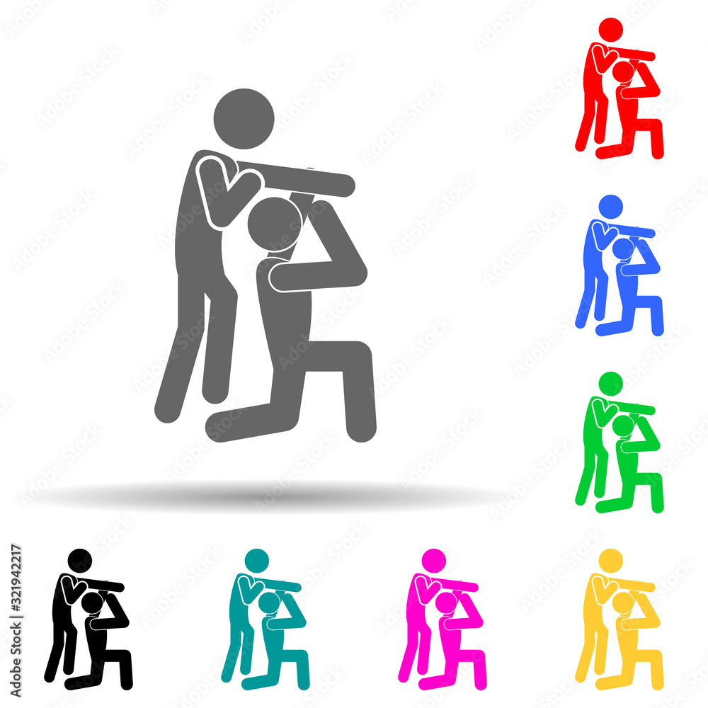 Poster reception in judo multi color style icon. simple glyph, flat vector of fight icons for ui and ux, we