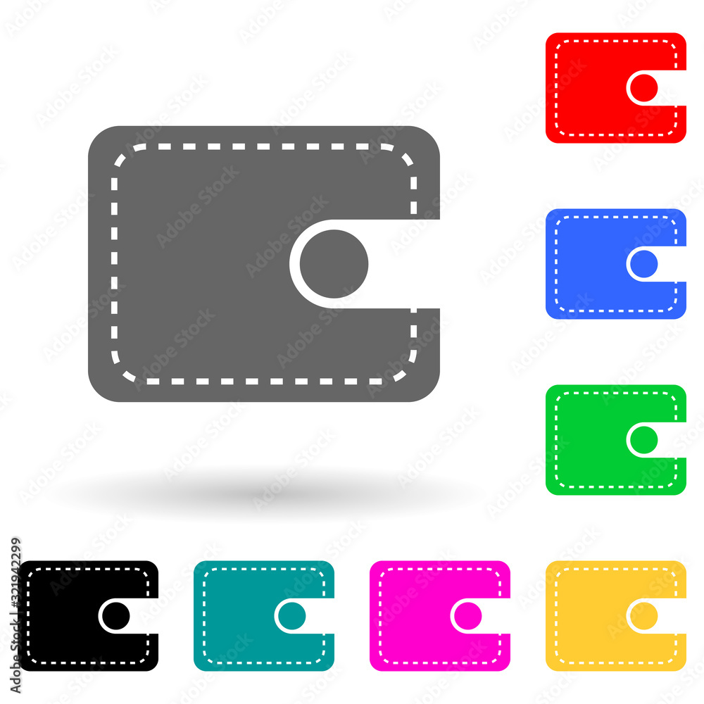 Poster purse multi color style icon. simple glyph, flat vector of finance icons for ui and ux, website or m