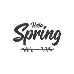 Hello Spring Vector Illustration Template Design