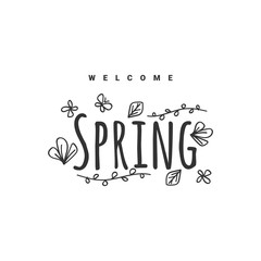 Hello Spring Vector Illustration Template Design