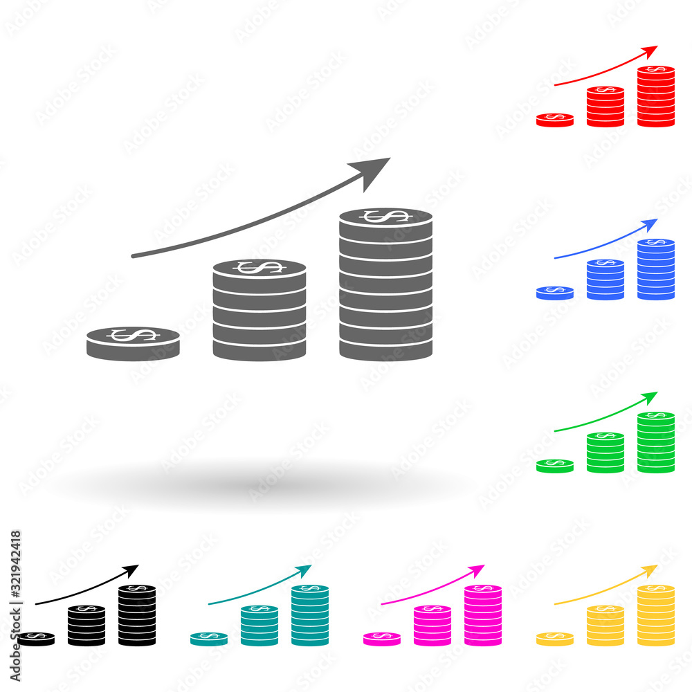 Poster an increase in kopecks multi color style icon. simple glyph, flat vector of finance icons for ui and