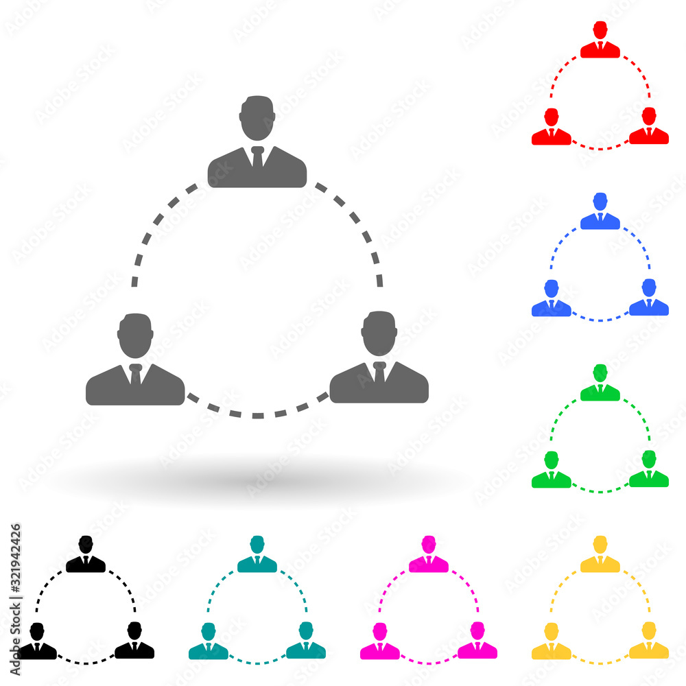 Poster people circle of relationships multi color style icon. simple glyph, flat vector of finance icons fo