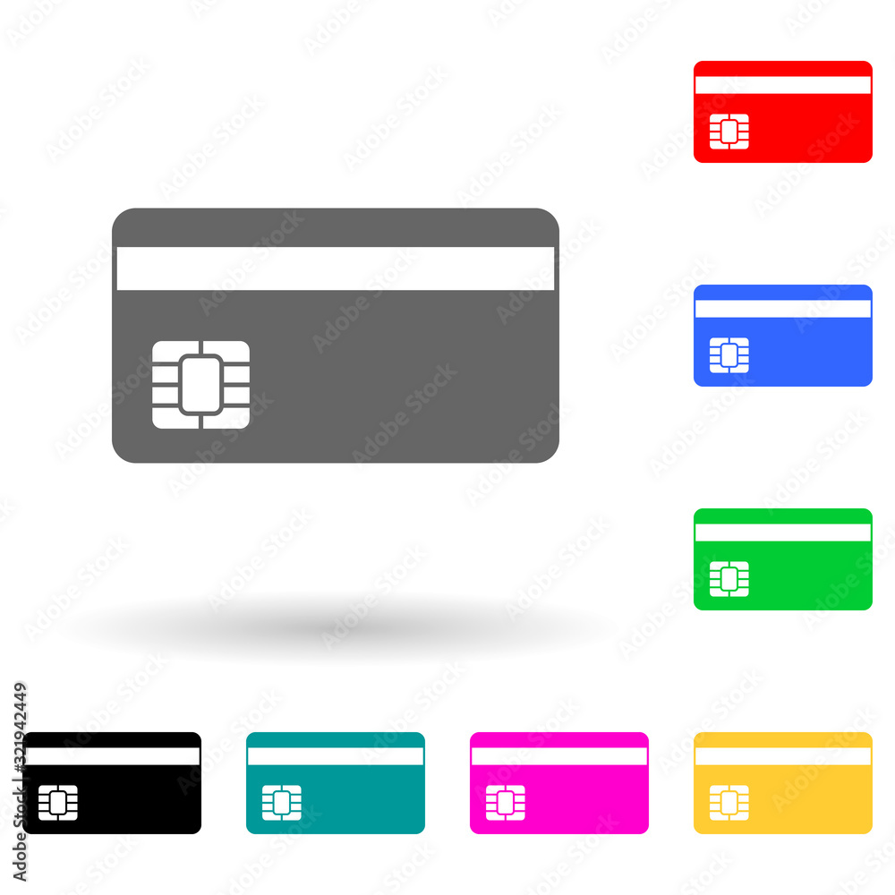 Poster a plastic card multi color style icon. simple glyph, flat vector of finance icons for ui and ux, web