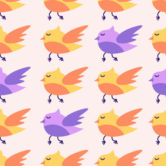  Birds Patterns Background Vector Illustration Template Design