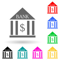 Fototapeta premium bank multi color style icon. Simple glyph, flat vector of finance icons for ui and ux, website or mobile application
