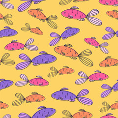 fish Patterns Background Vector Illustration Template Design