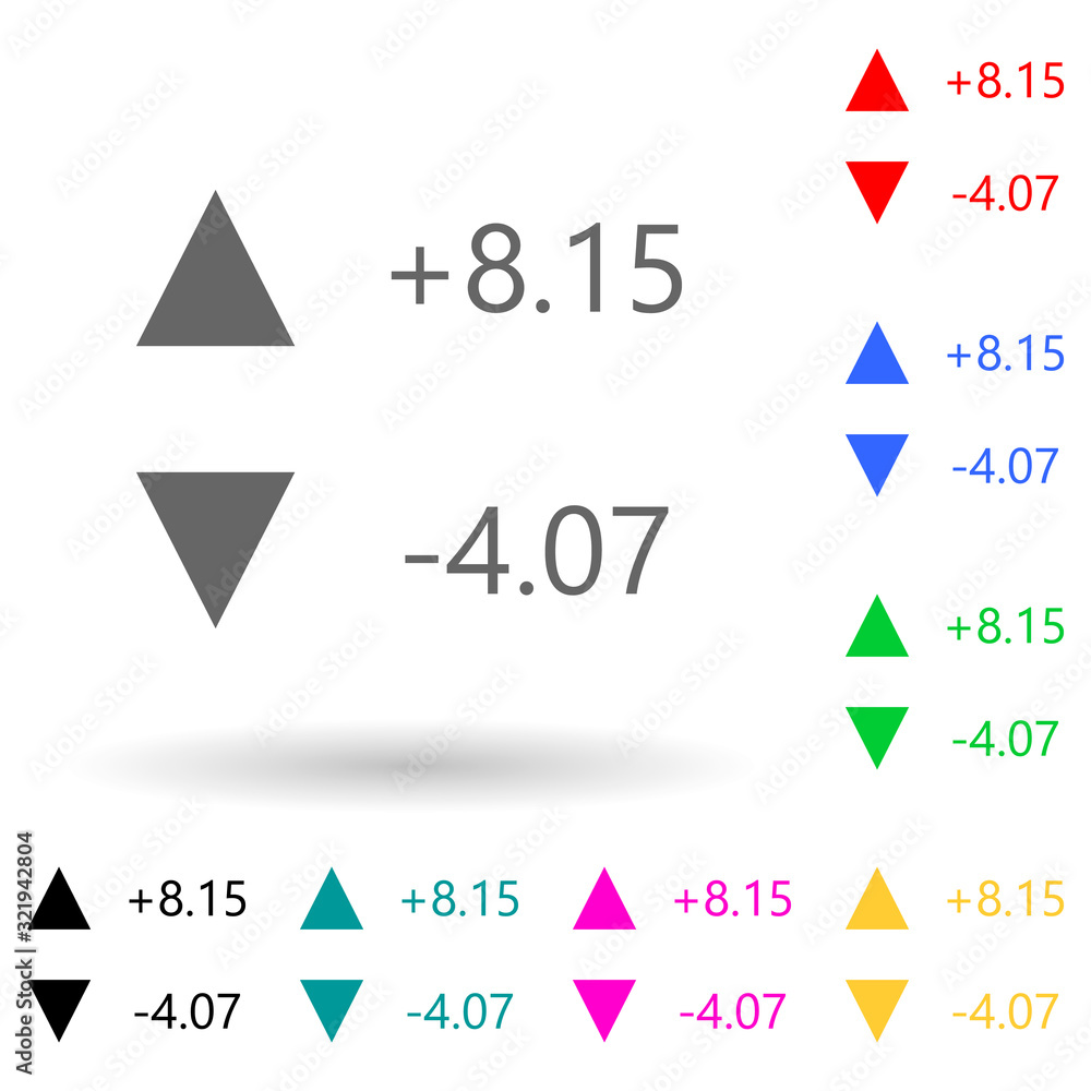 Poster change of shares multi color style icon. simple glyph, flat vector of finance icons for ui and ux, w