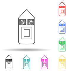 fishing boat multi color style icon. Simple thin line, outline vector of fish production icons for ui and ux, website or mobile application