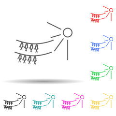 fish drying multi color style icon. Simple thin line, outline vector of fish production icons for ui and ux, website or mobile application