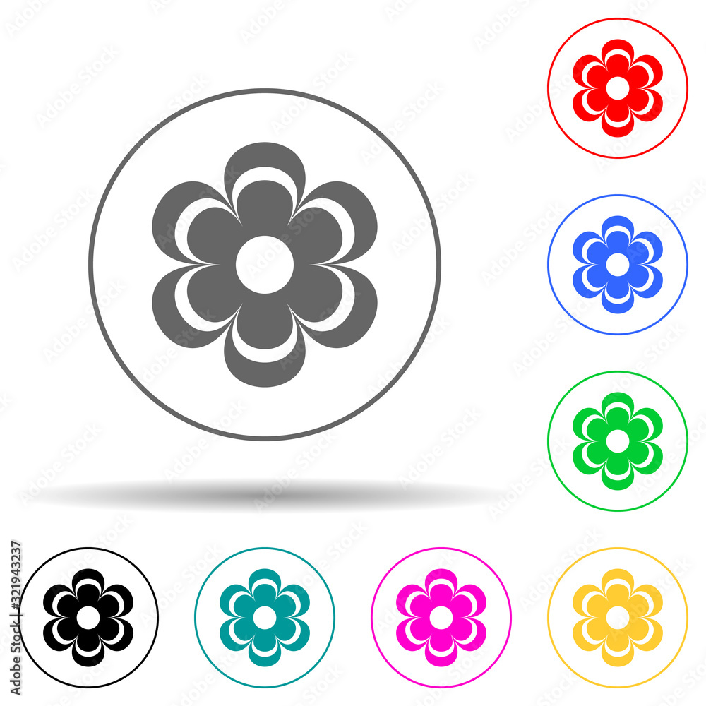 Poster flower multi color style icon. simple glyph, flat vector of flower icons for ui and ux, website or m