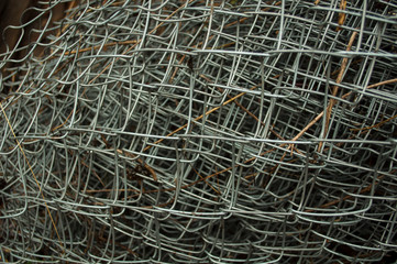   many layers of metal mesh background  closeup