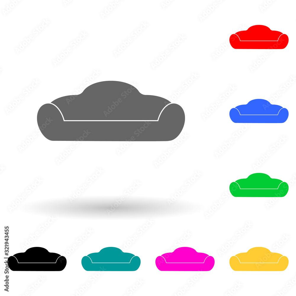 Aufkleber sofa multi color style icon. simple glyph, flat vector of furniture icons for ui and ux, website or 