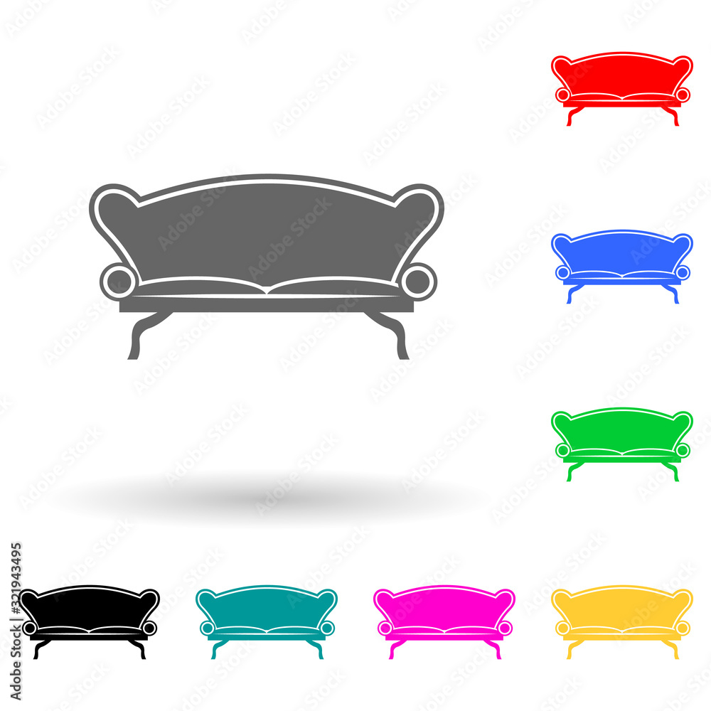 Aufkleber sofa multi color style icon. simple glyph, flat vector of furniture icons for ui and ux, website or 