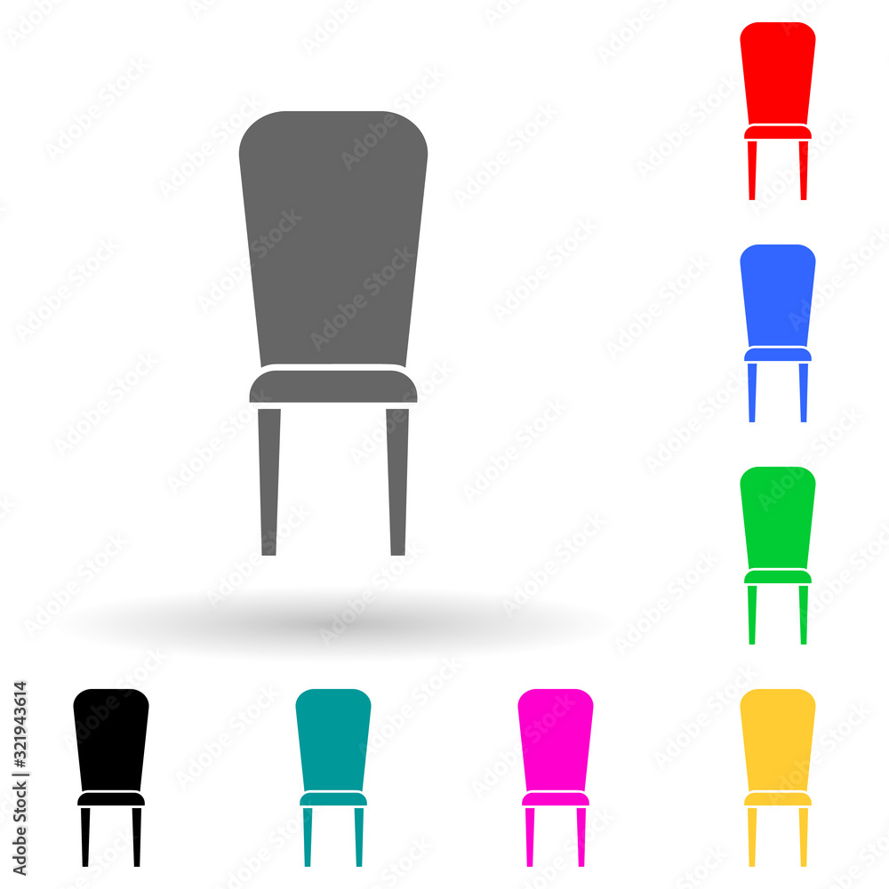Aufkleber chair multi color style icon. simple glyph, flat vector of furniture icons for ui and ux, website or
