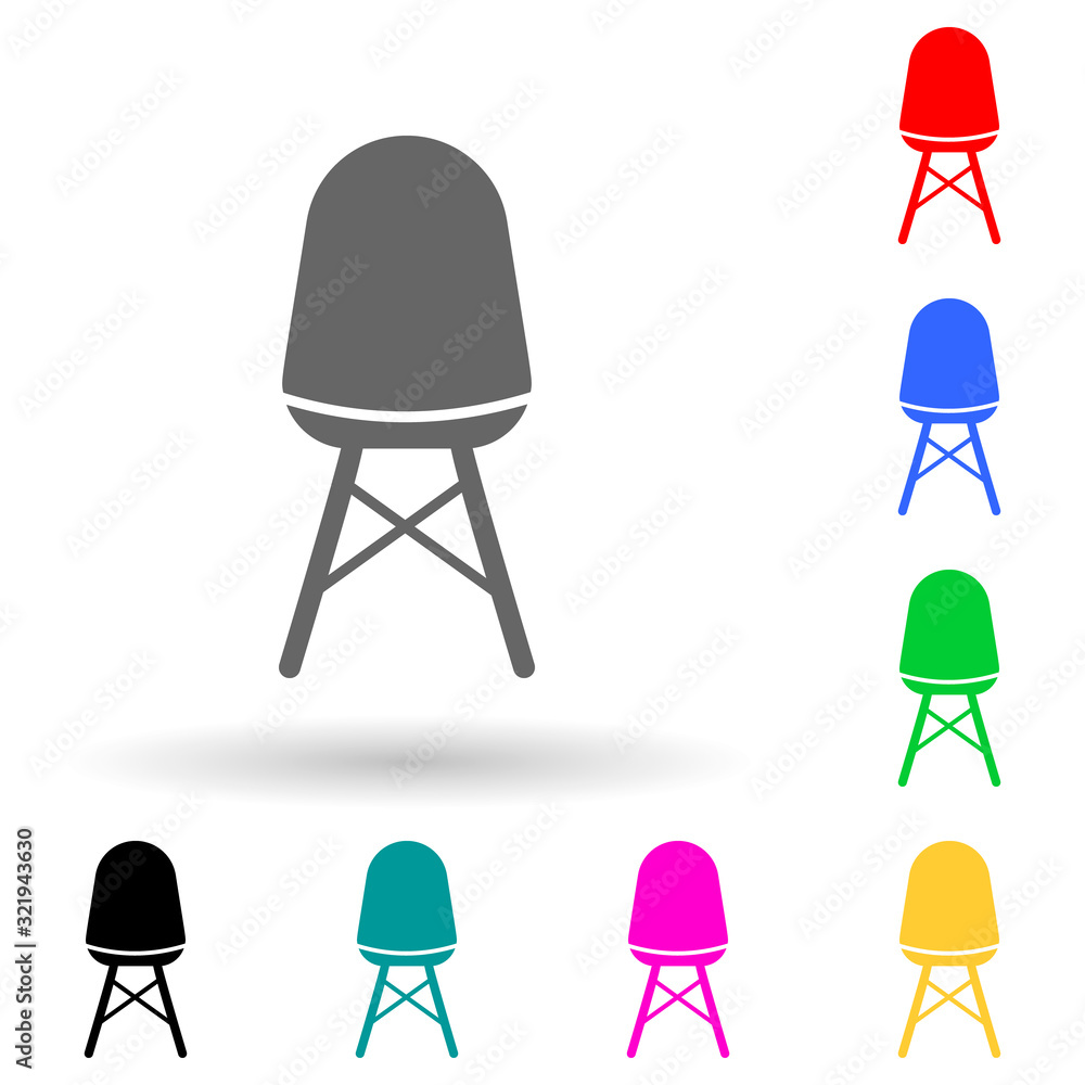 Poster chair multi color style icon. simple glyph, flat vector of furniture icons for ui and ux, website or