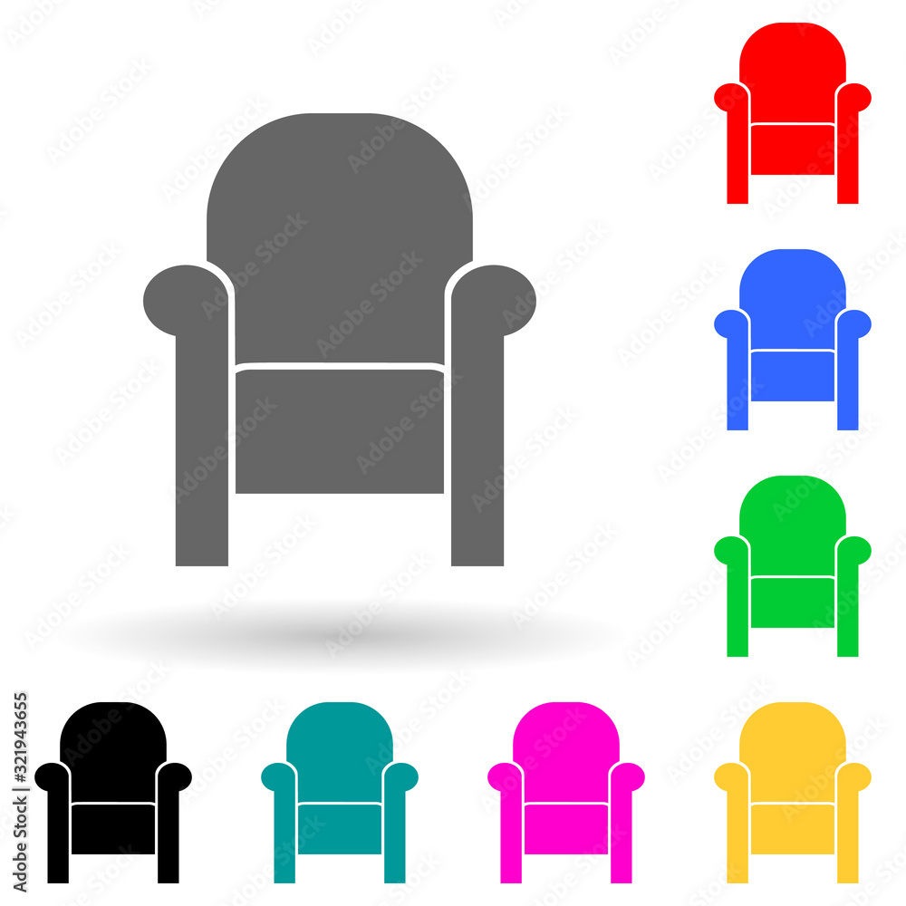 Poster armchair multi color style icon. simple glyph, flat vector of furniture icons for ui and ux, website