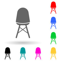 chair multi color style icon. Simple glyph, flat vector of furniture icons for ui and ux, website or mobile application