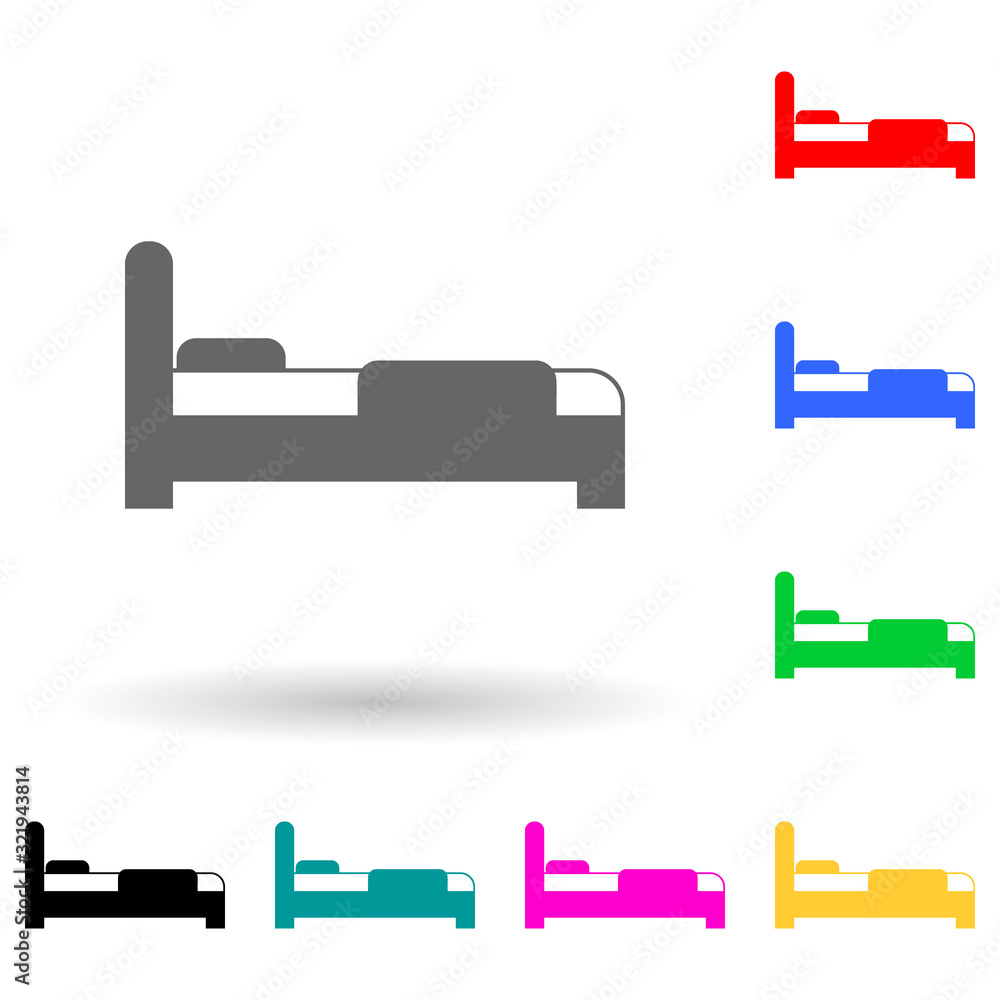 Poster bed multi color style icon. simple glyph, flat vector of furniture icons for ui and ux, website or m