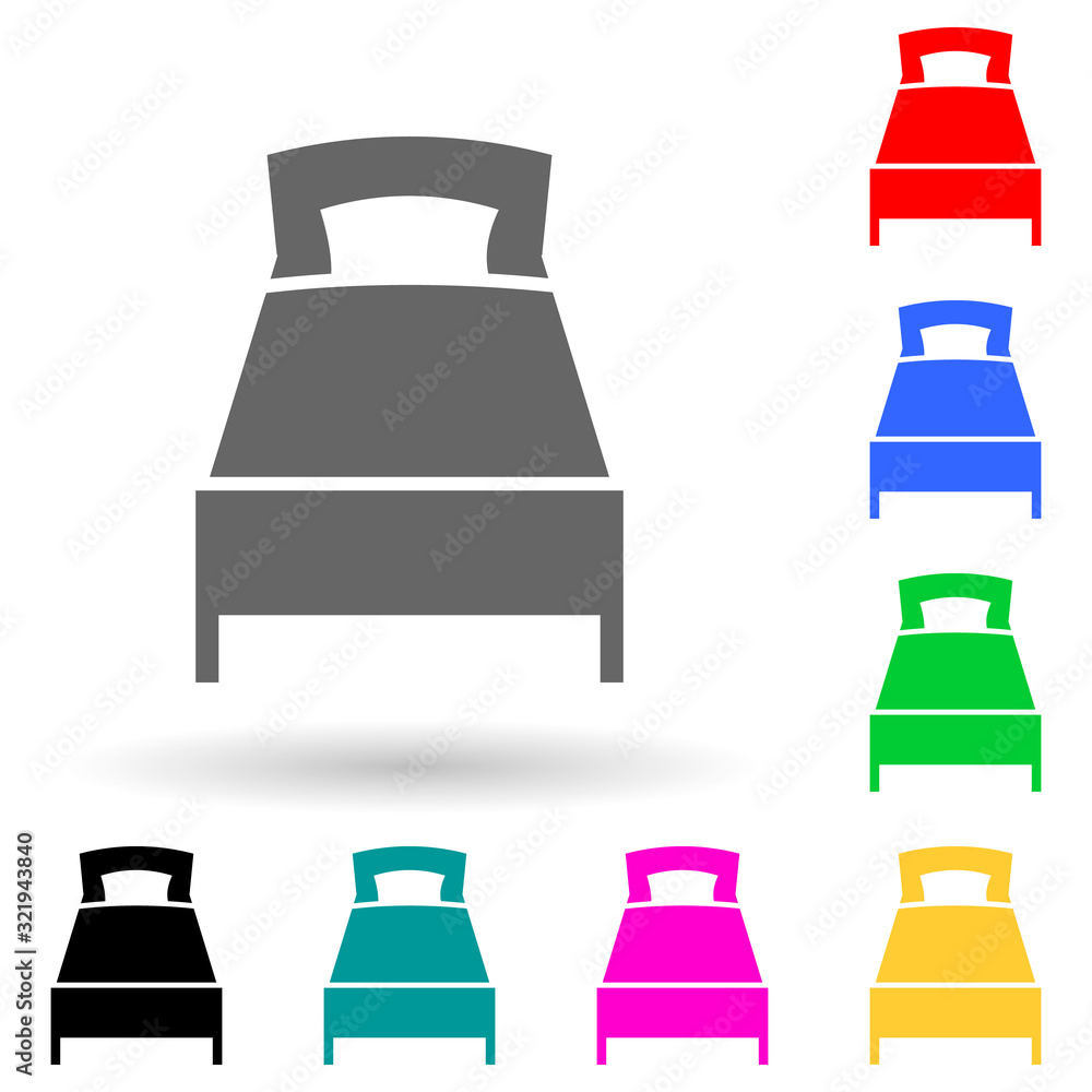 Poster bed multi color style icon. simple glyph, flat vector of furniture icons for ui and ux, website or m