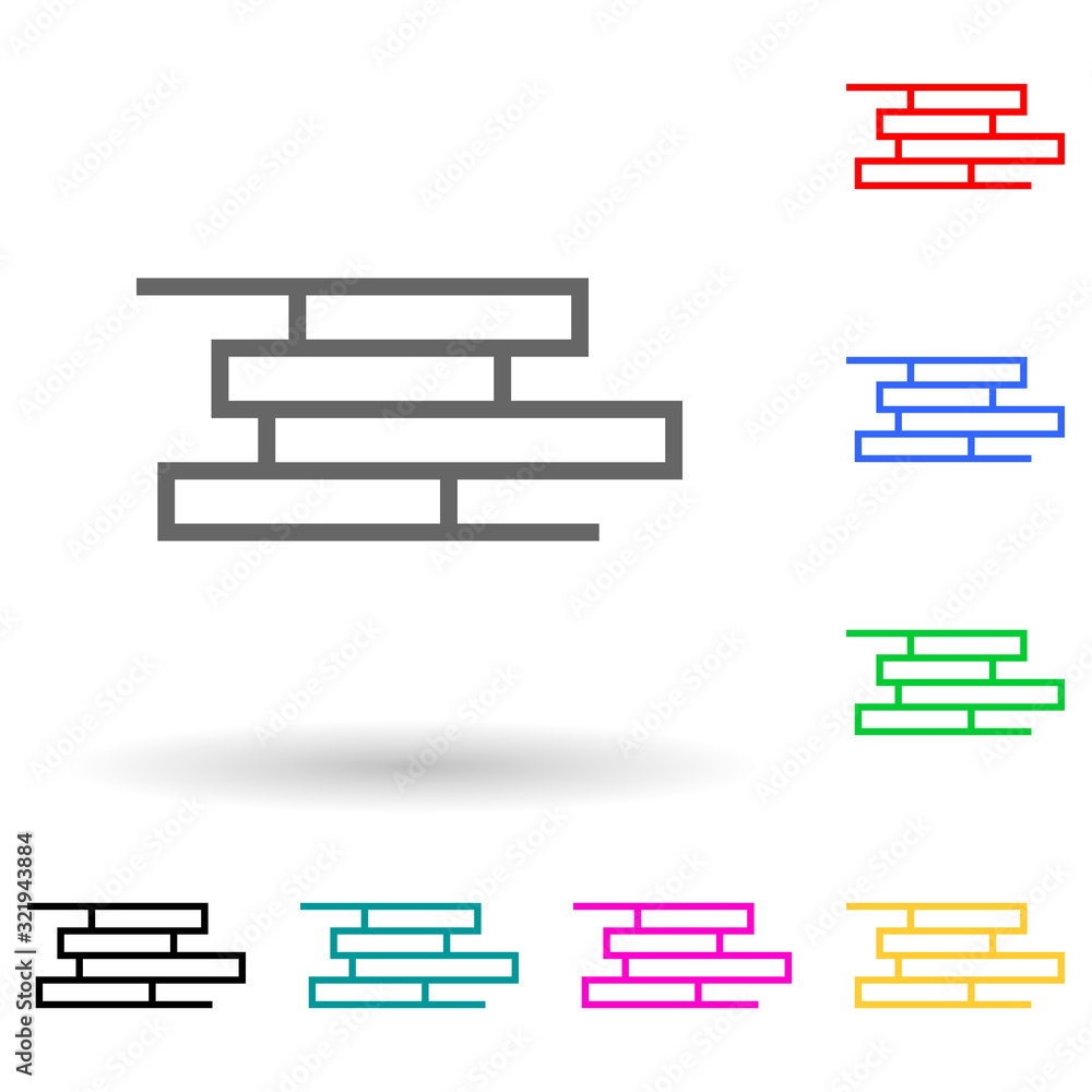 Poster bookshelf multi color style icon. simple glyph, flat vector of furniture icons for ui and ux, websit