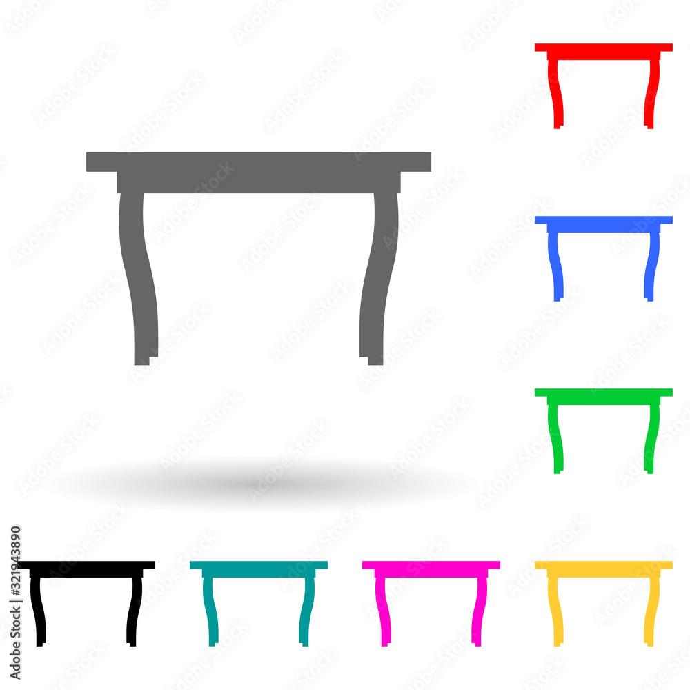 Poster table multi color style icon. simple glyph, flat vector of furniture icons for ui and ux, website or