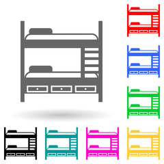 bunk bed multi color style icon. Simple glyph, flat vector of furniture icons for ui and ux, website or mobile application