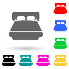 double bed multi color style icon. Simple glyph, flat vector of furniture icons for ui and ux, website or mobile application