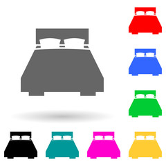 double bed multi color style icon. Simple glyph, flat vector of furniture icons for ui and ux, website or mobile application