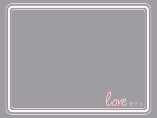 Template for postcard. Pink frame on a grey background