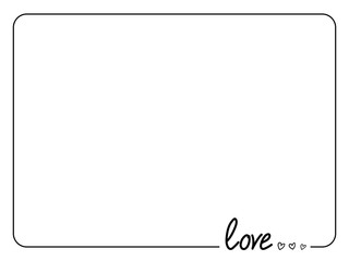 Obraz premium Template for postcard. Black frame on a white background