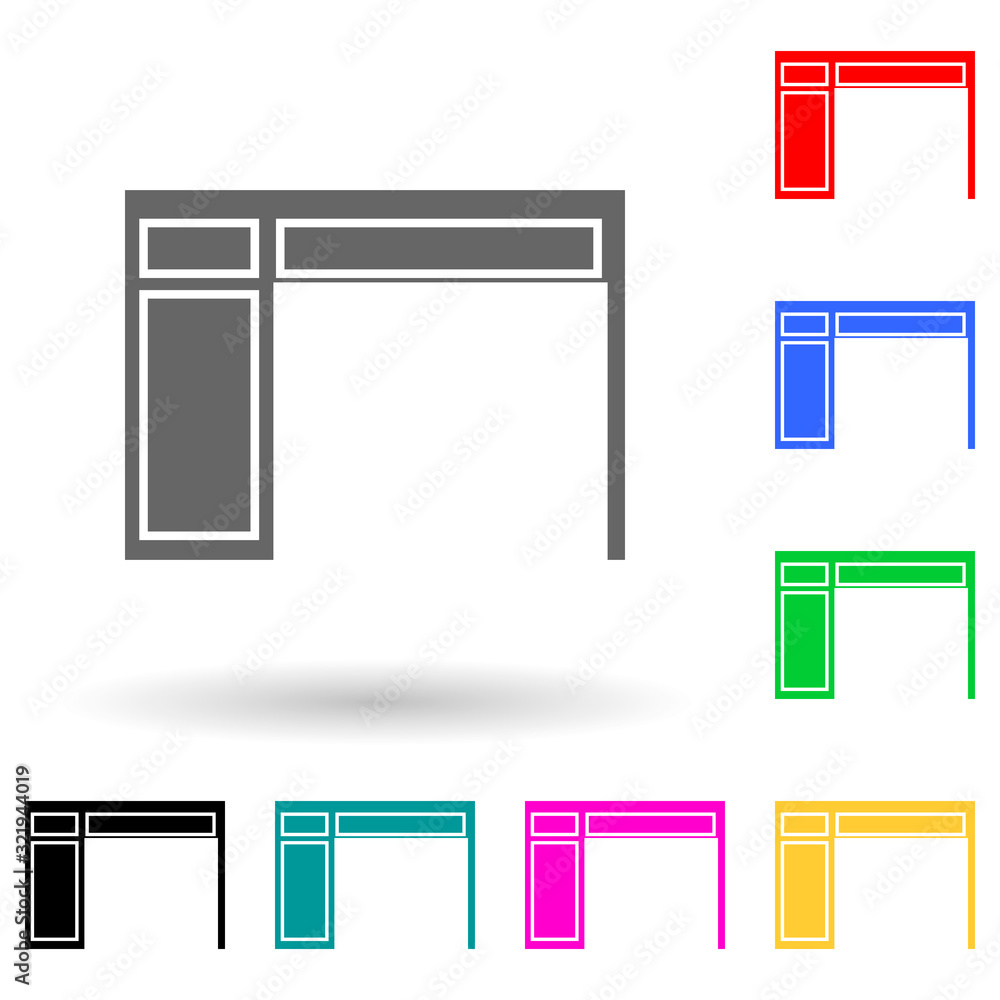 Aufkleber desktop multi color style icon. simple glyph, flat vector of furniture icons for ui and ux, website 