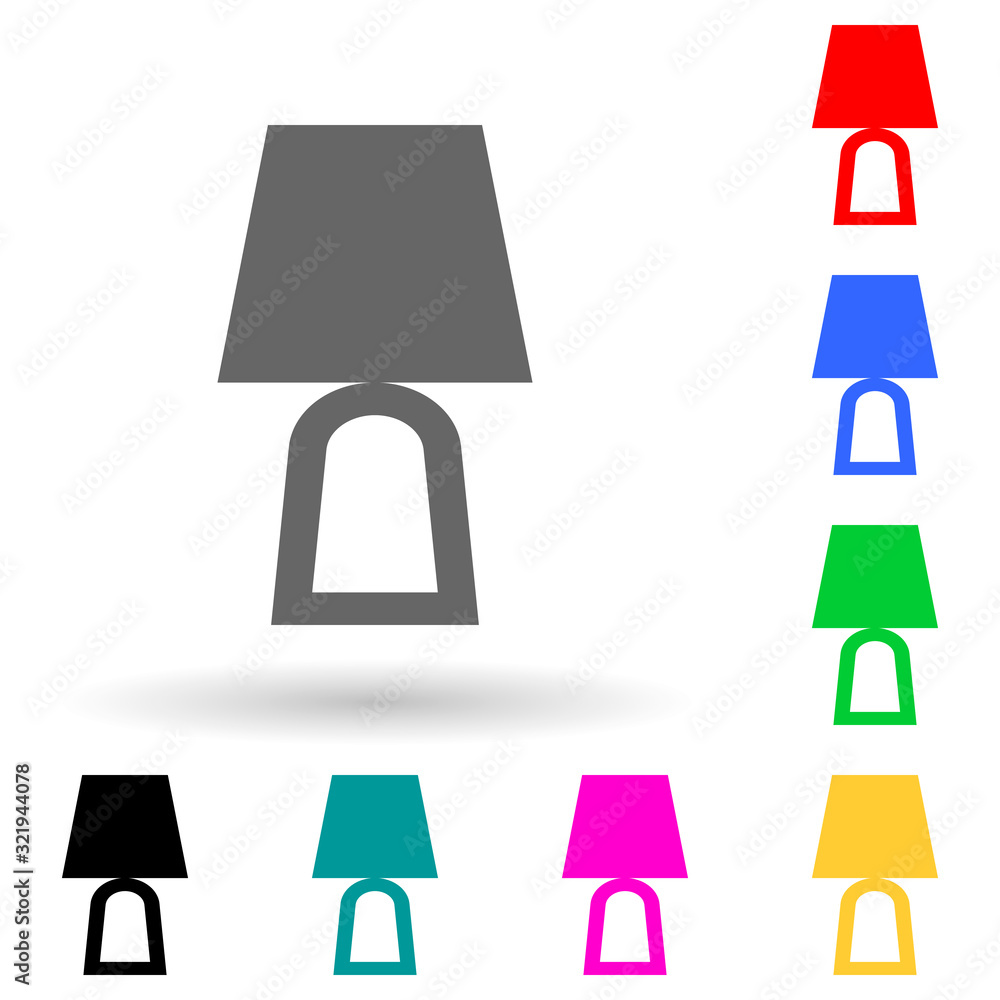 Poster lamp multi color style icon. simple glyph, flat vector of furniture icons for ui and ux, website or 