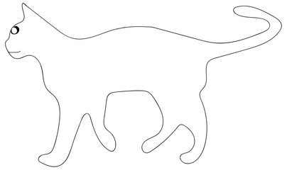 Weird and unusual vector cat silhouette