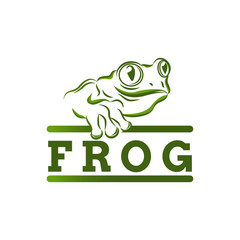 Frog Logo Design Vector Symbol Toad
