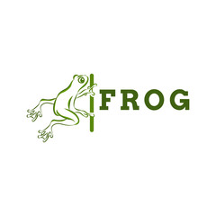 Frog Logo Design Vector Symbol Toad