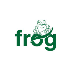 Frog Logo Design Vector Symbol Toad