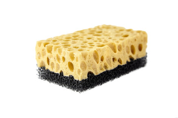 Household dishwashing sponge from reticulated foam isolated